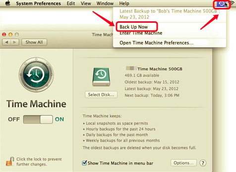 Sauvegarde via Time Machine lorsque le disque ne peut pas être réparé