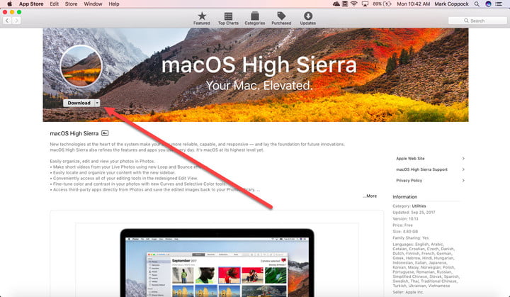 Télécharger macOS High Sierra