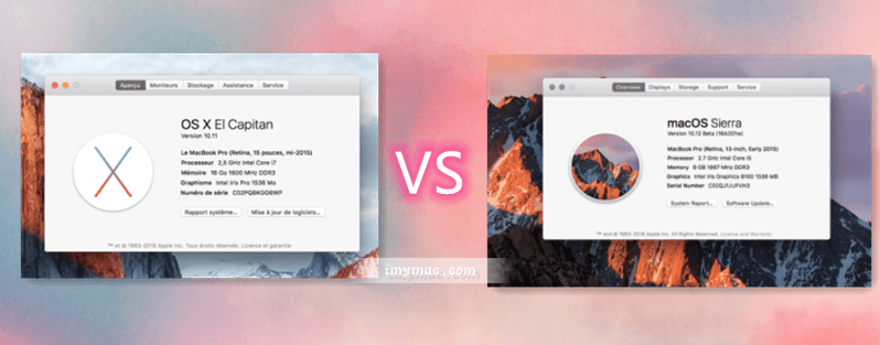 El Capitan contre macOS Sierra