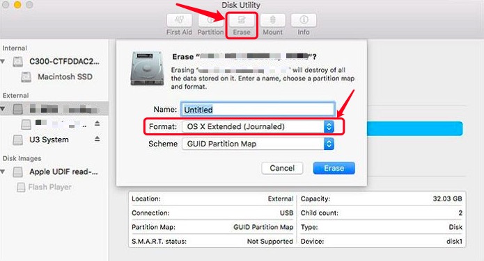 Utilisez l'utilitaire de disque pour passer de High Sierra à El Capitan