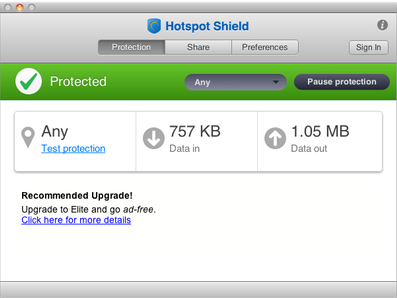 VPN gratuit Hotspot Shield pour Mac