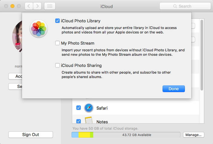 Photothèque Icloud sur Mac