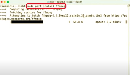 Installer FFmpeg sur Mac en utilisant les MacPorts