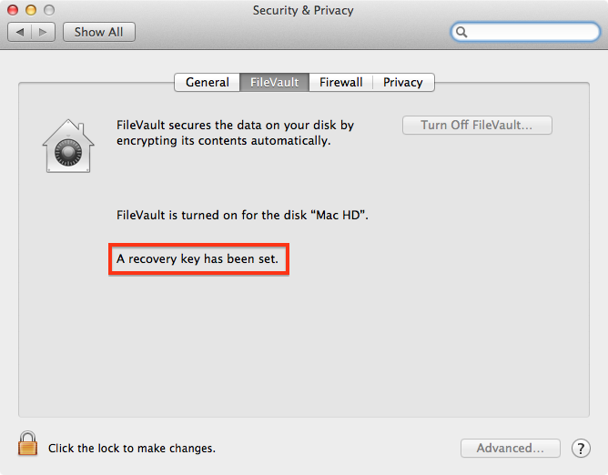 Localisez votre FileVault