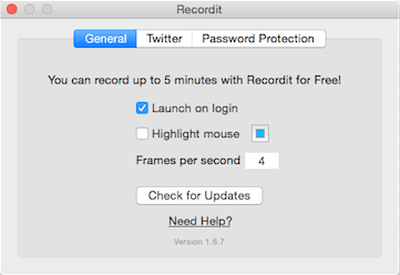 Outil de capture pour Mac Recordit