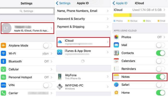 Synchroniser les notes d'iPhone vers Mac avec iCloud