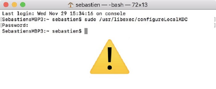 Problème de partage de fichiers avec Terminal Fix