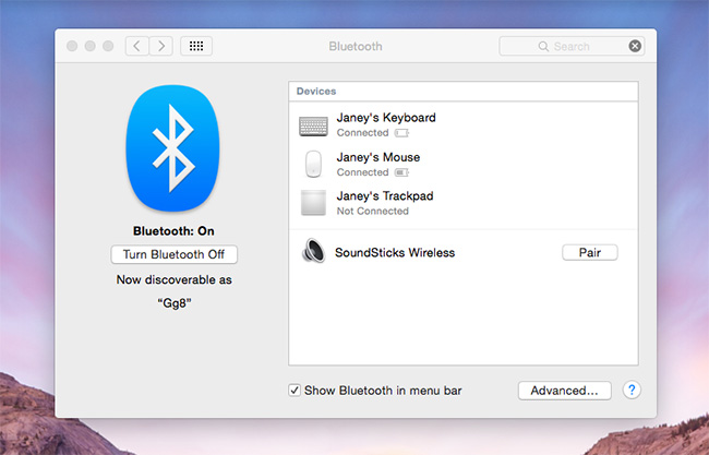 Activer Bluetooth