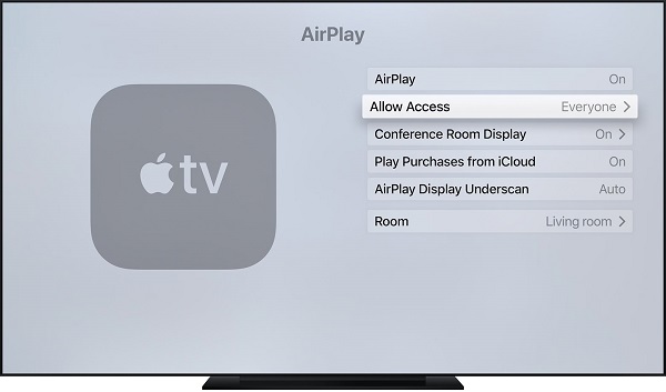 Activer AirPlay sur Apple TV