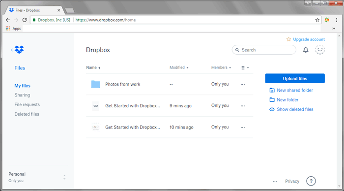 Utiliser Dropbox pour transférer des fichiers