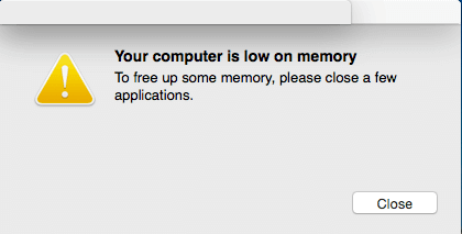 Votre ordinateur manque de mémoire Mac