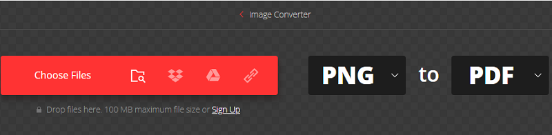 Convertir PNG en PDF avec Convertio