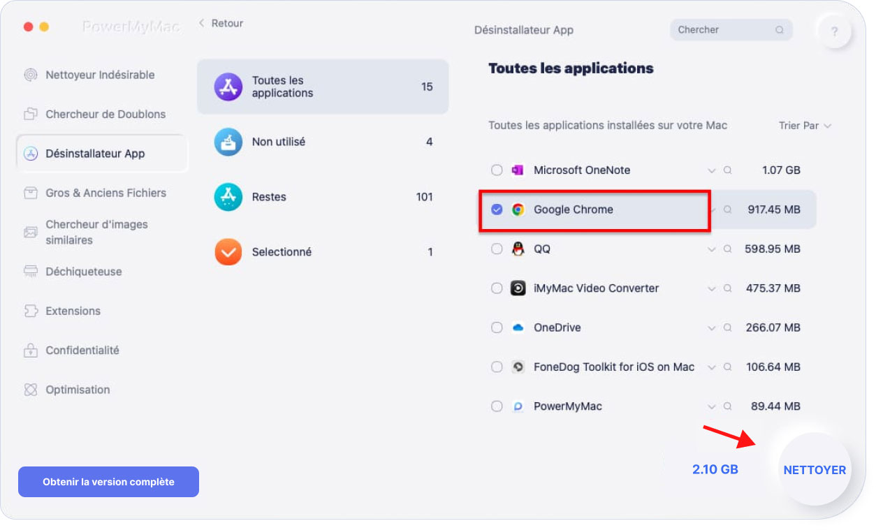 Désinstaller Chrome sur Mac à l'aide d'iMyMac PowerMyMac