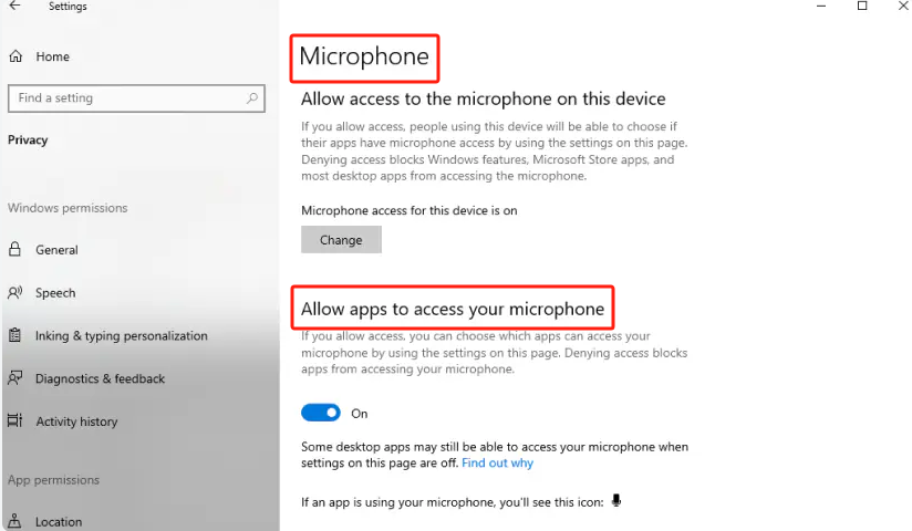 Obtenez les autorisations du microphone pour réparer le partage d'écran Discord sans audio