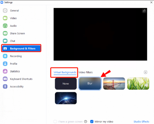 Flouter l'arrière-plan du zoom sous Windows