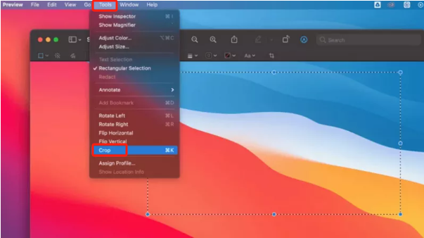 Recadrer une capture d'écran sur Mac avec Aperçu