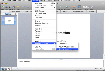 Enregistrer de l'audio sur PowerPoint sur Mac