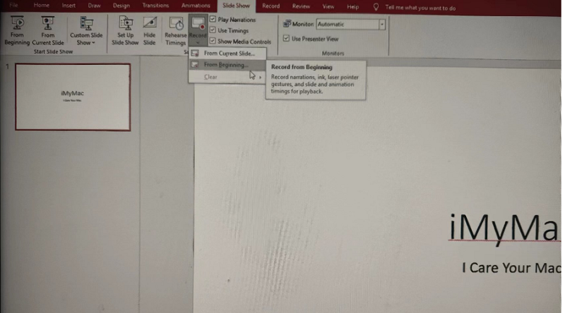 Enregistrer un écran avec audio via PowerPoint