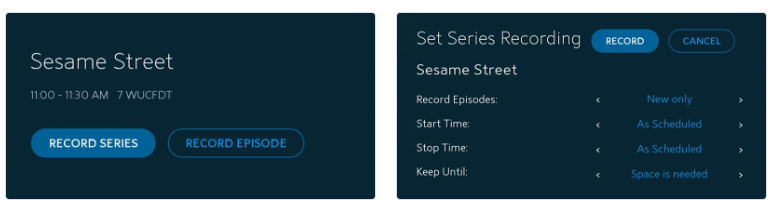 Enregistrez sur le DVR Spectrum Cloud