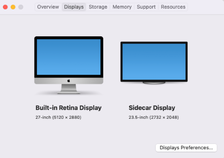 Utiliser l'iMac comme moniteur à l'aide de « Sidecar »