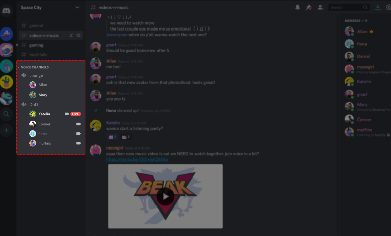 Partager l'écran dans un canal vocal Discord