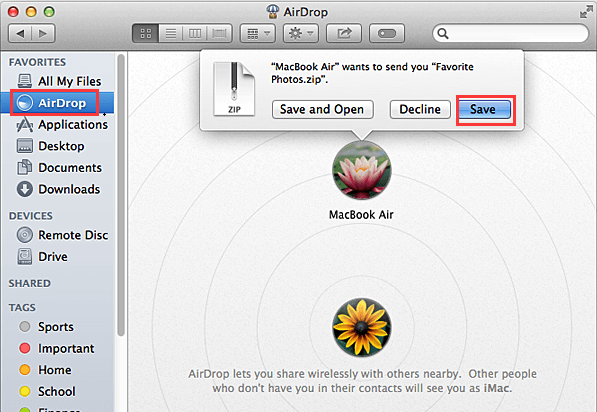 AirDrop de Mac à iPhone