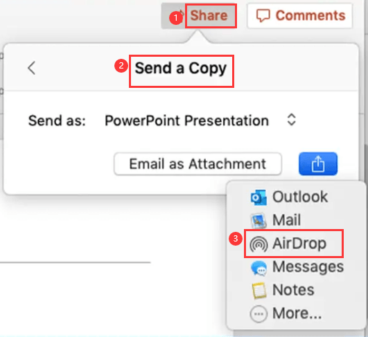 AirDrop Un fichier Excel, Word ou Powerpoint