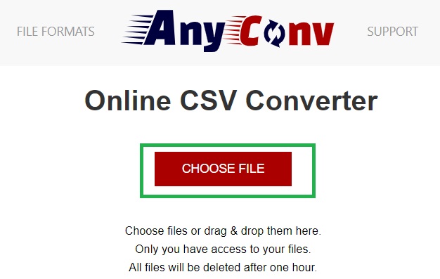 Utilisez AnyConv pour convertir CSV en vCard