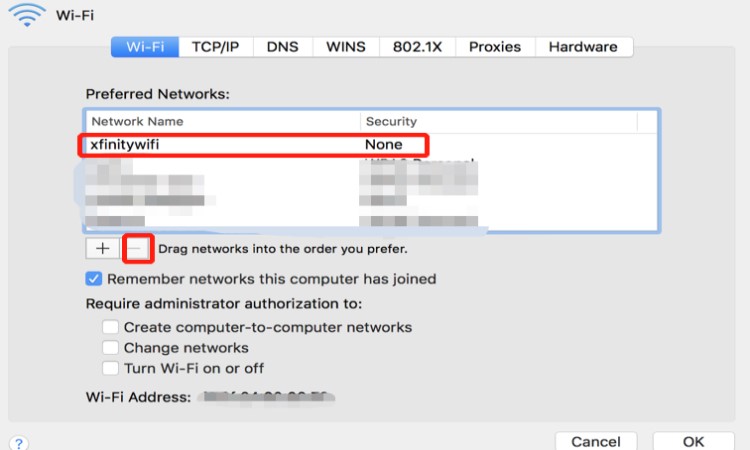 Désactiver directement le réseau Xfinity