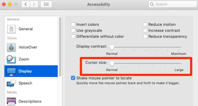 Comment changer la taille du curseur sur Mac