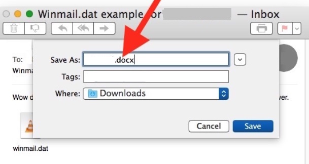 Ouvrez Winmail.dat sur Mac en modifiant le nom de l'extension