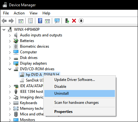 Sur un ordinateur Windows pour déverrouiller la région du lecteur de DVD