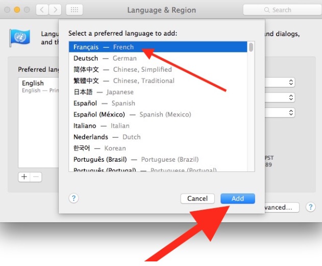 Sélectionner et modifier la langue sur Mac