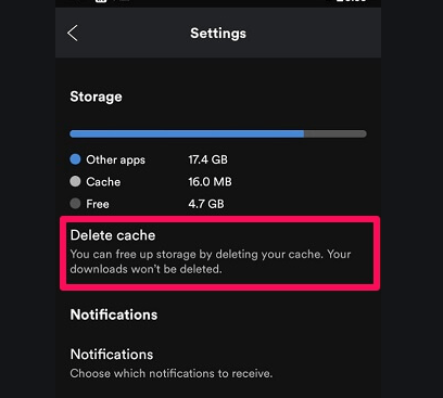 Vider le cache dans Spotify