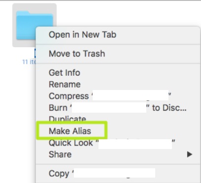 Créer un raccourci sur Mac sur le bureau