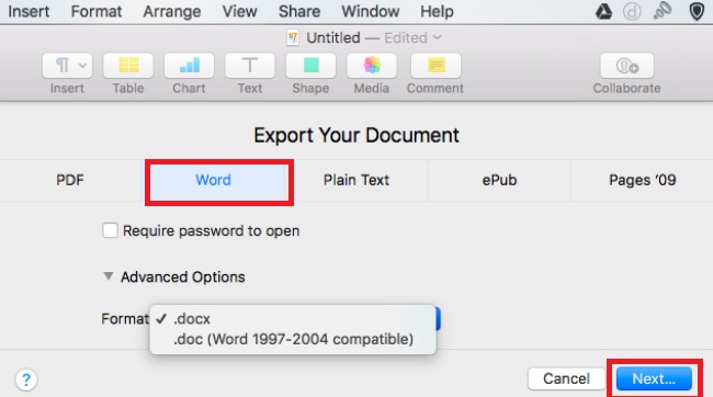 Comment exporter des fichiers de pages vers un document Word