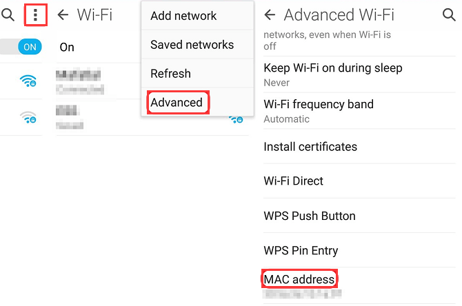 Trouver l'adresse MAC sur les appareils Android
