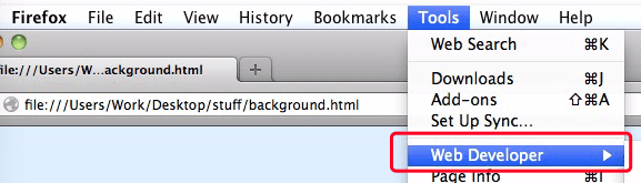 Inspecter l'élément sur Mac à l'aide du navigateur Firefox