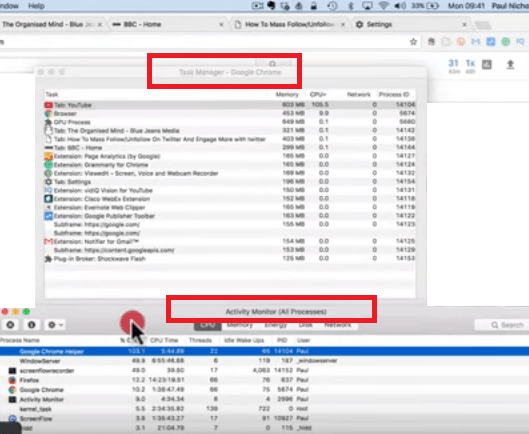 Vérifiez les keyloggers sur Mac via le moniteur d'activité
