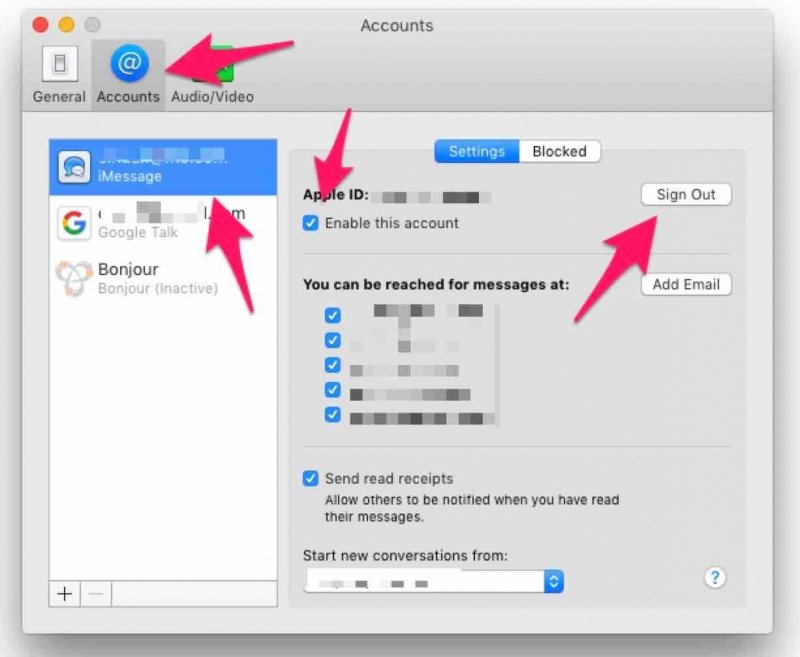 Déconnectez-vous d'iMessage sur Mac