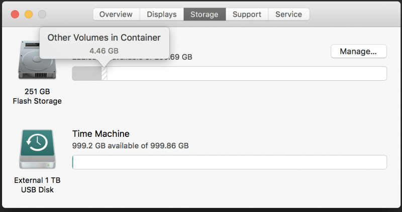 Autres volumes dans Container sur Mac