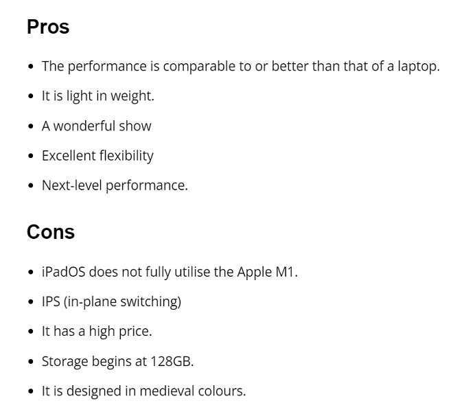 Avantages et inconvénients de l'iPad Pro