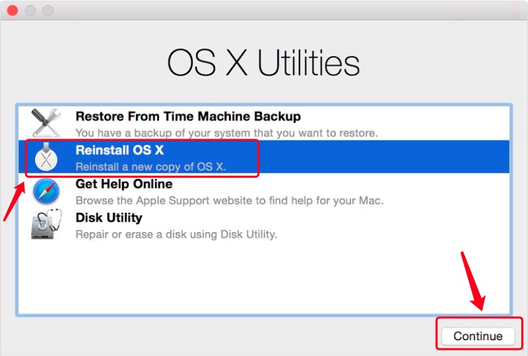 Réinstallé et obtenu OS X El Capitan pour rétrograder
