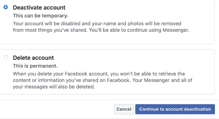 Supprimez facilement les comptes Facebook