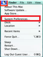 Accédez au menu Apple