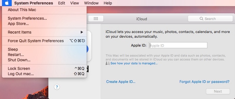 Se déconnecter et se connecter à macOS