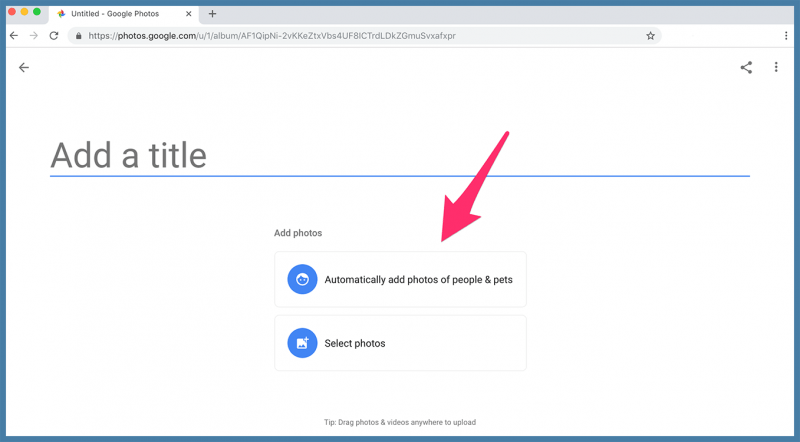 Créer un album privé dans Google Photos