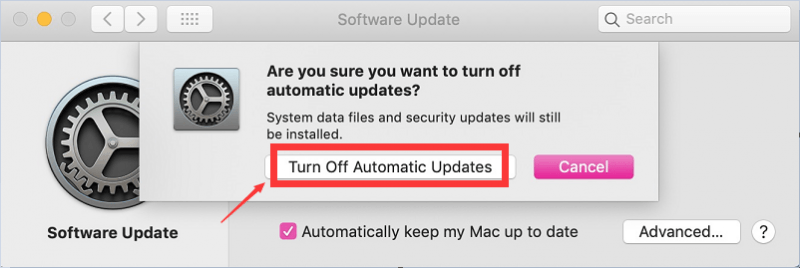 Désactiver les mises à jour automatiques sur Mac