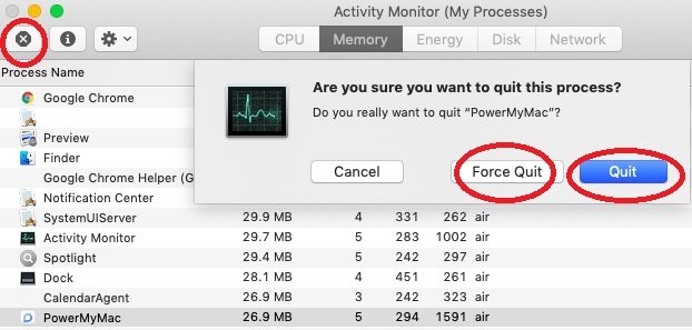Fermez les applications et les processus qui ne répondent pas dans Activity Monitor sur Mac