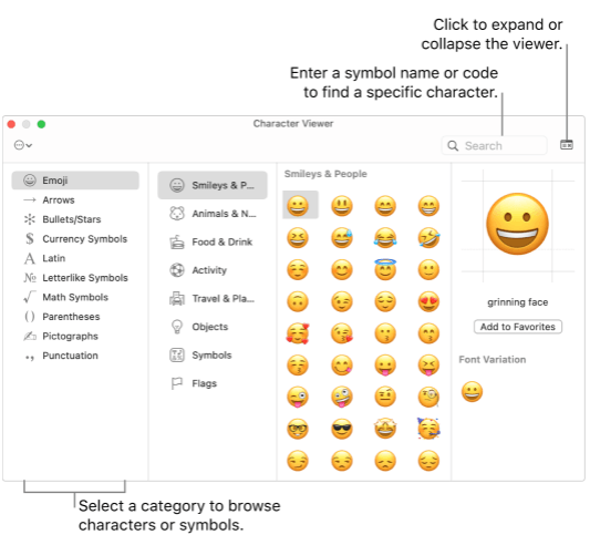Utiliser des symboles et des émojis